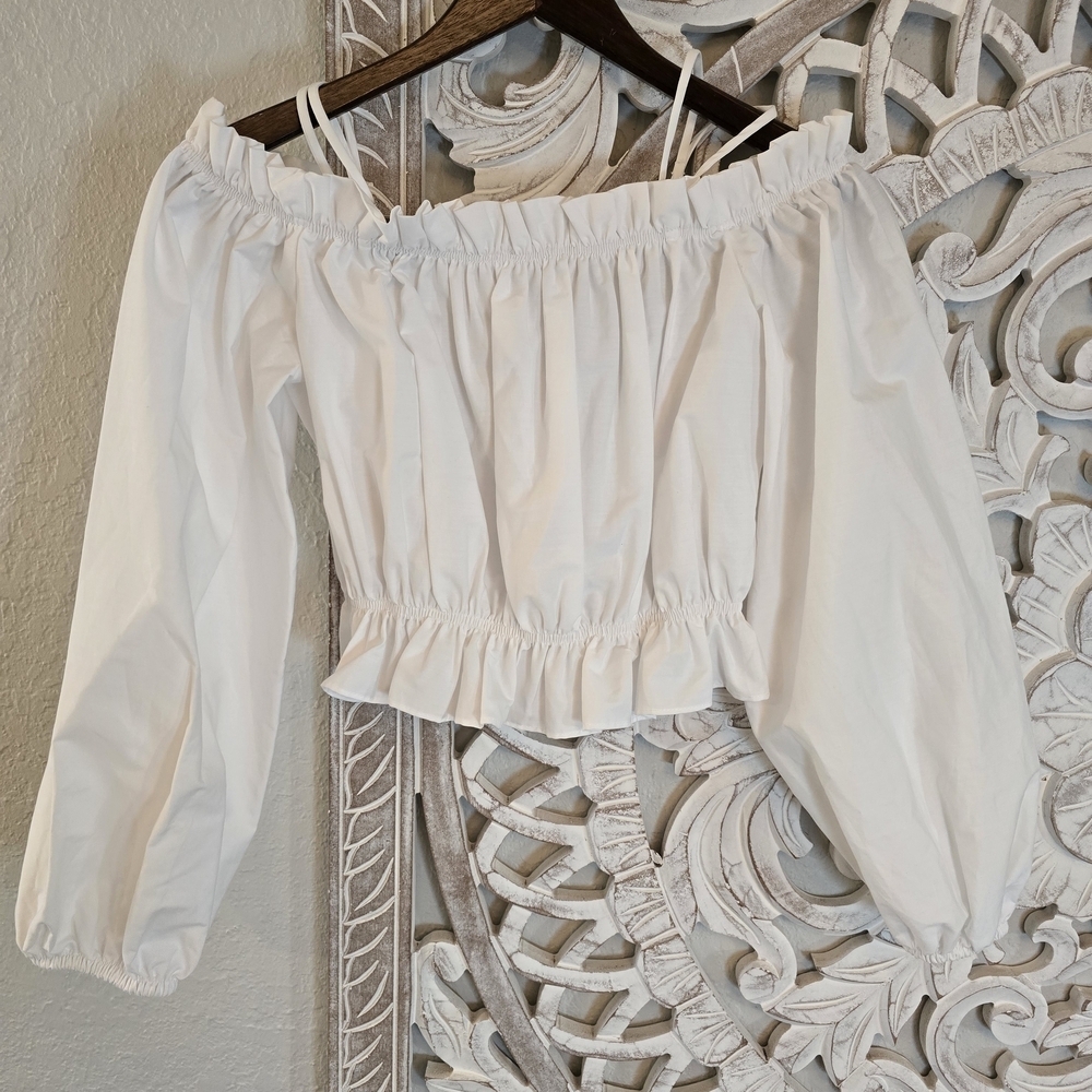 Bershka White Off-Shoulder Blouse - Picture 5 of 5